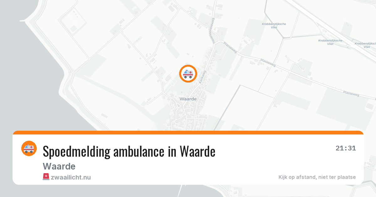 Spoedmelding ambulance in Waarde — 16 jul 2026