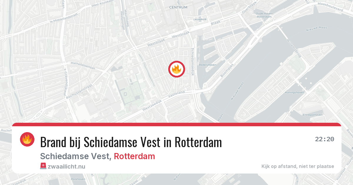 Brand bij Schiedamse Vest in Rotterdam — 5 apr 2026