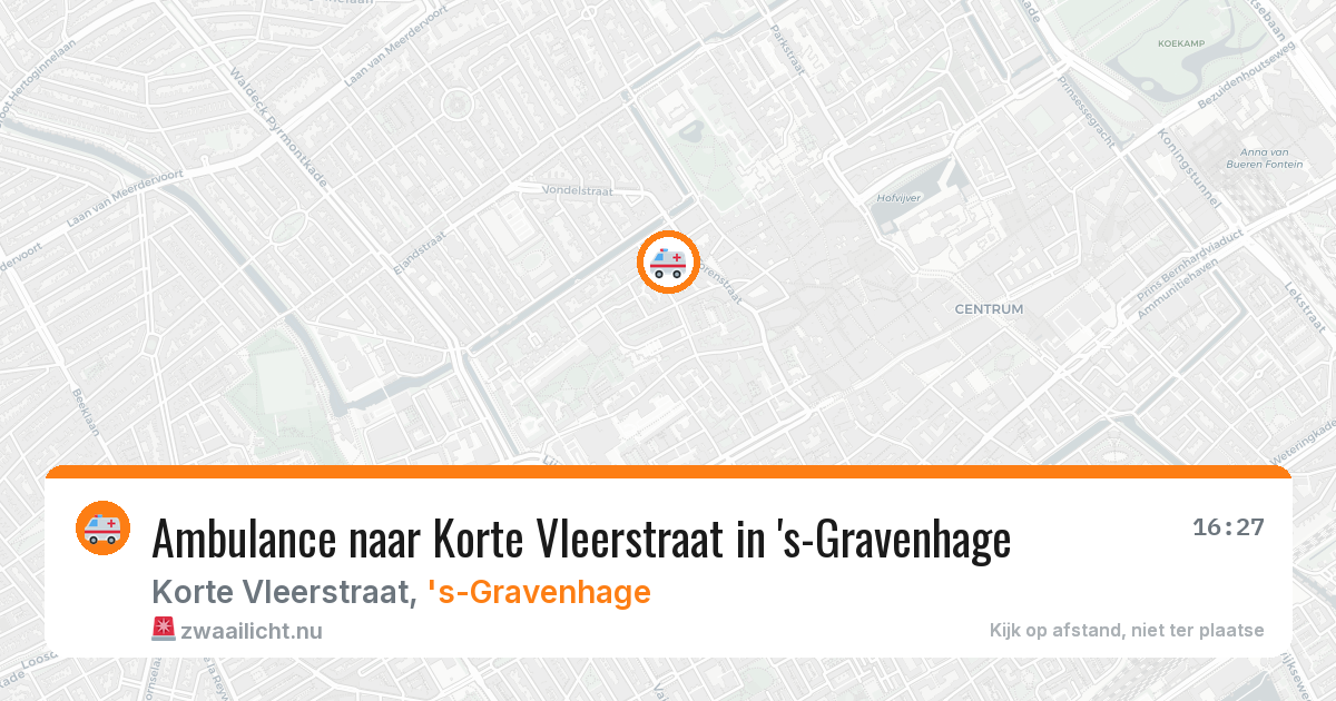 Ambulance naar Korte Vleerstraat in 's-Gravenhage — 24 mrt 2026