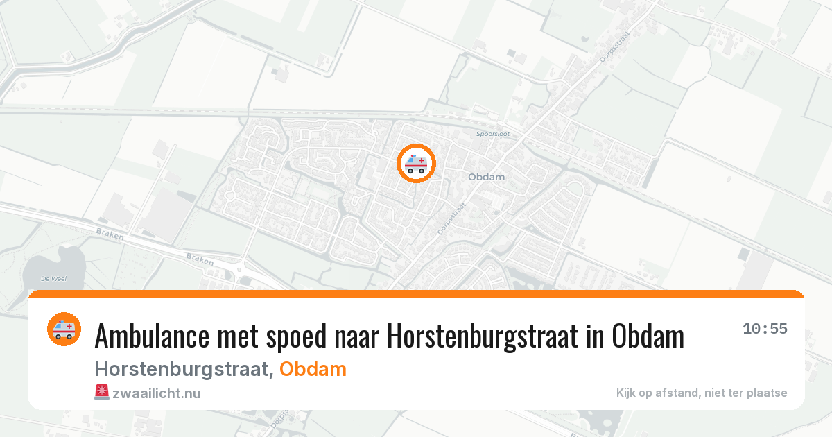Ambulance met spoed naar Horstenburgstraat in Obdam — 16 mei 2026