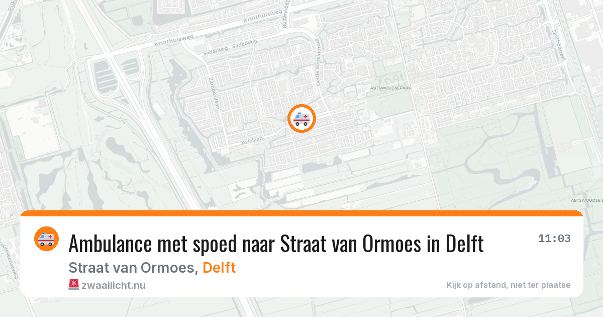 Ambulance met spoed naar Straat van Ormoes in Delft — 26 jan 2026