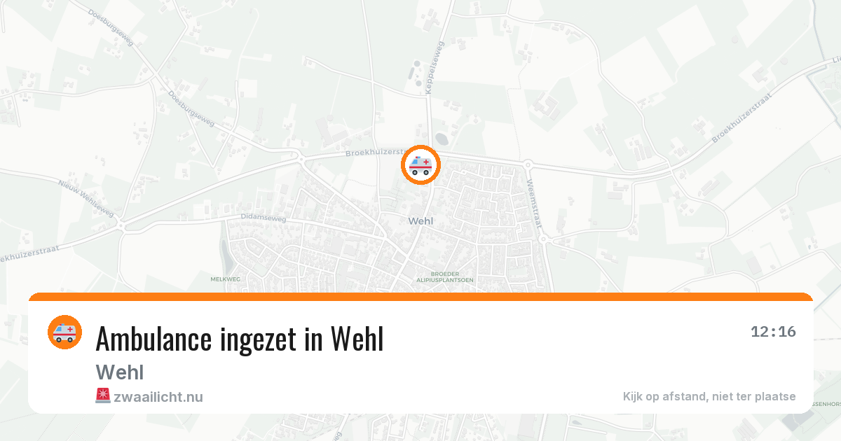 Ambulance ingezet in Wehl — 15 jul 2026