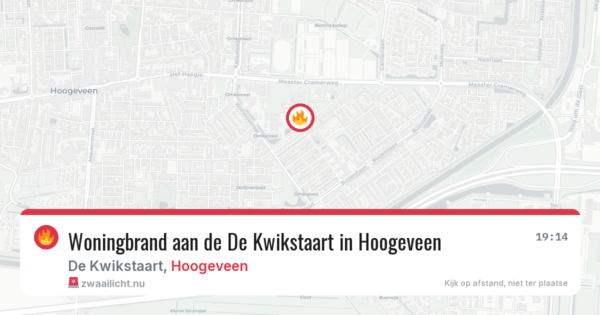 Woningbrand aan de De Kwikstaart in Hoogeveen — 23 feb 2026