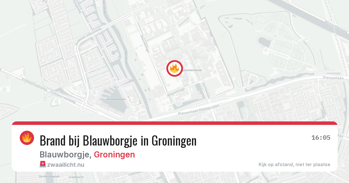 Brand bij Blauwborgje in Groningen — 27 jun 2026