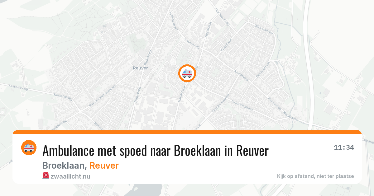 Ambulance met spoed naar Broeklaan in Reuver — 22 jul 2026