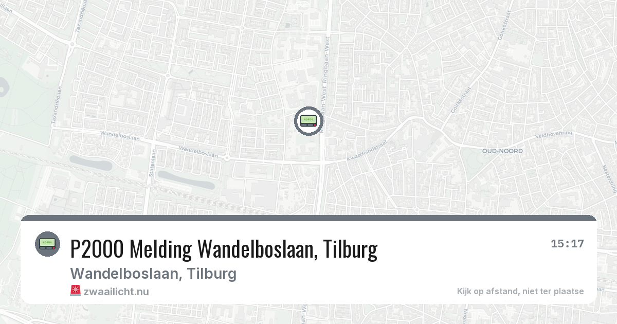 P2000 Melding Wandelboslaan, Tilburg — 21 jul 2026