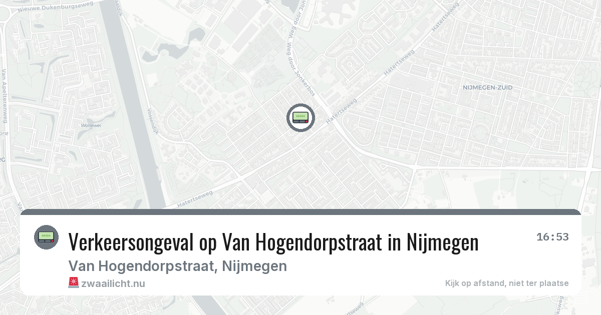 Verkeersongeval op Van Hogendorpstraat in Nijmegen — 17 jul 2026
