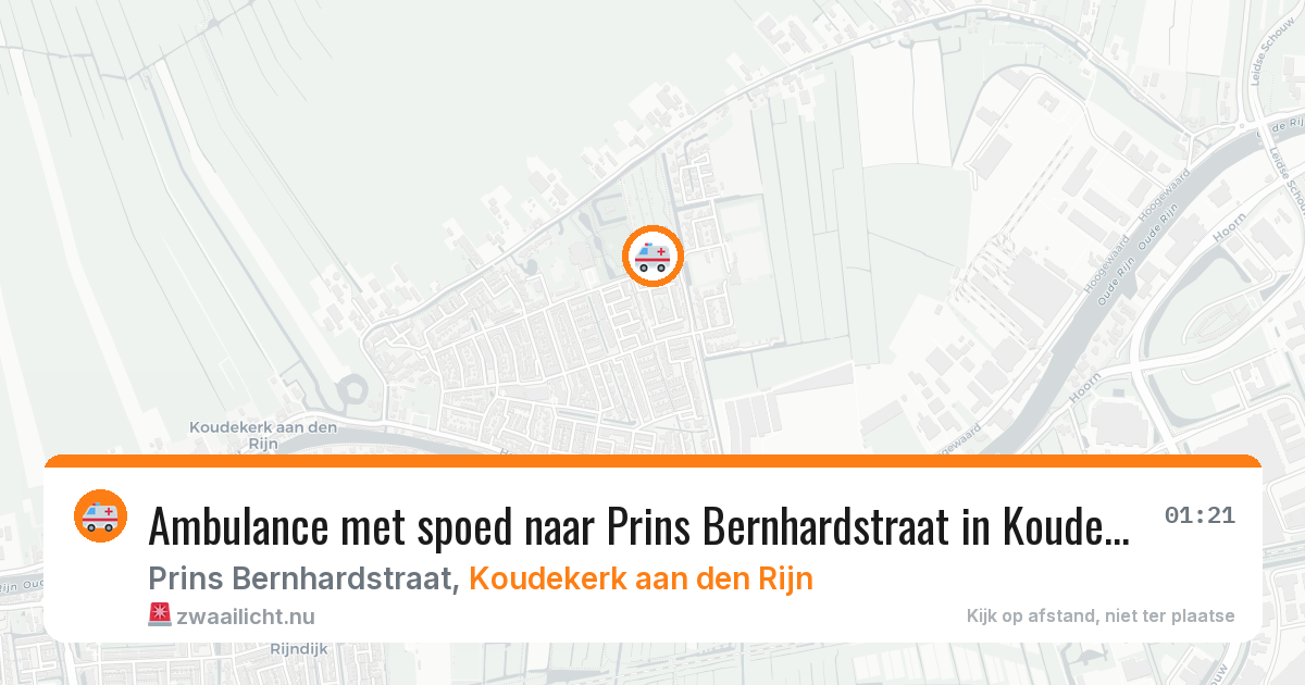 Ambulance met spoed naar Prins Bernhardstraat in Koudekerk aan den Rijn — 17 jul 2026