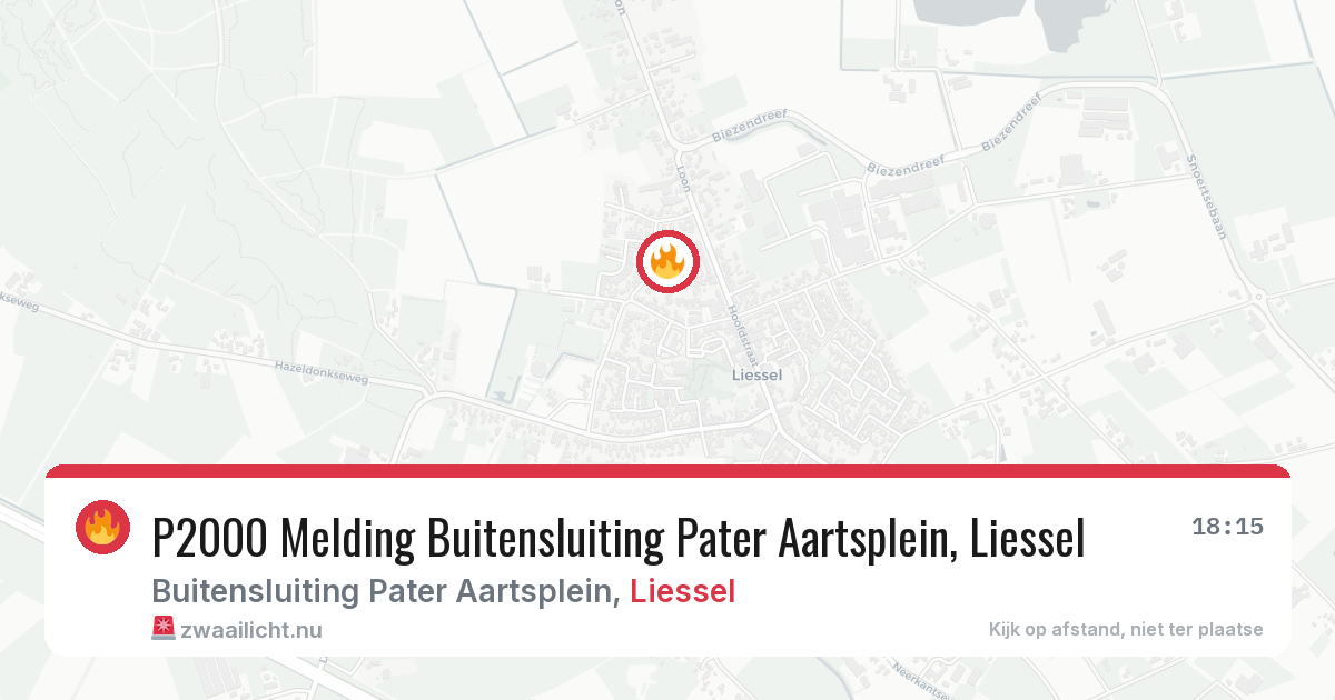 P2000 Melding Buitensluiting Pater Aartsplein, Liessel — 31 jan 2026