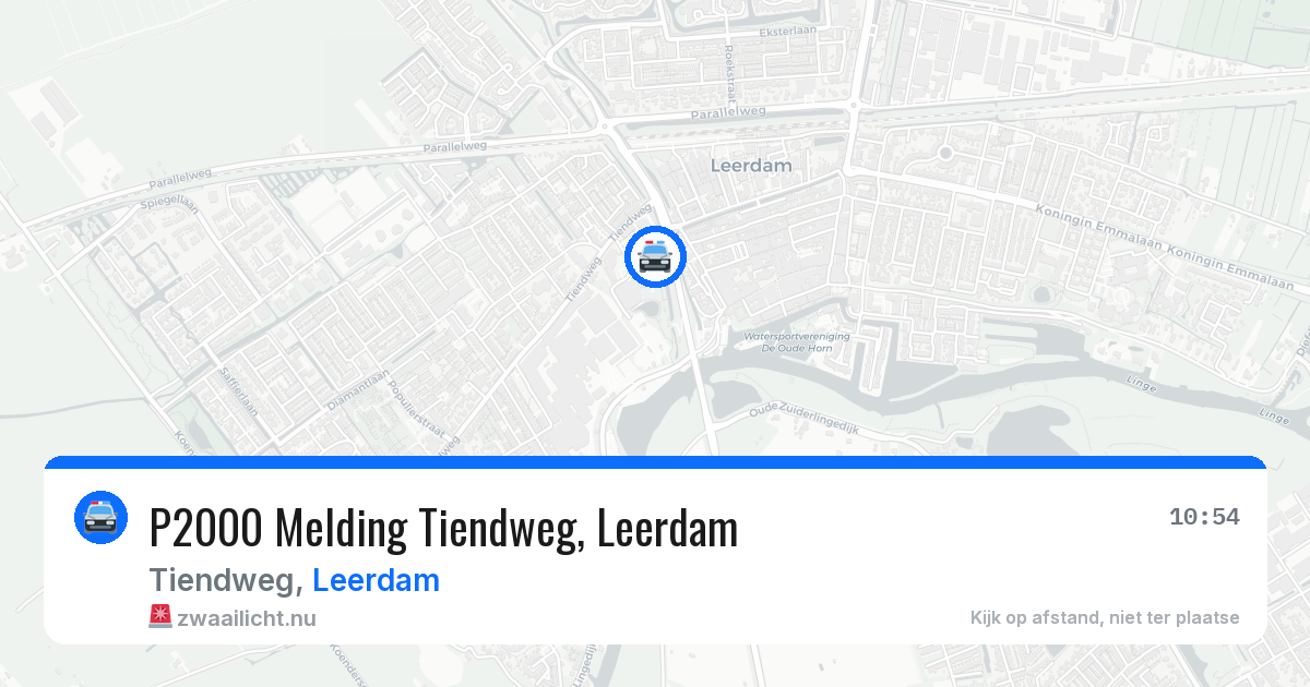 P2000 Melding Tiendweg, Leerdam — 18 mei 2026