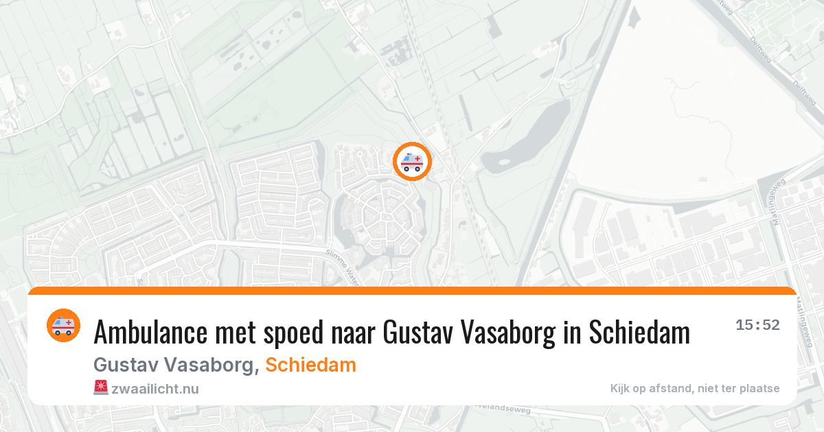 Ambulance met spoed naar Gustav Vasaborg in Schiedam — 14 mrt 2026