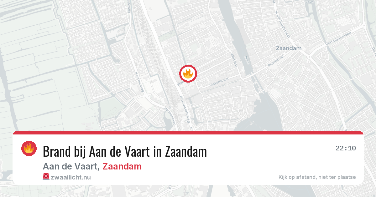 Brand bij Aan de Vaart in Zaandam — 16 jul 2026