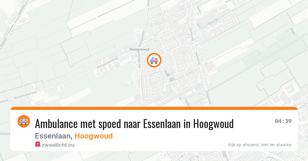 Ambulance met spoed naar Essenlaan in Hoogwoud — 14 jul 2026