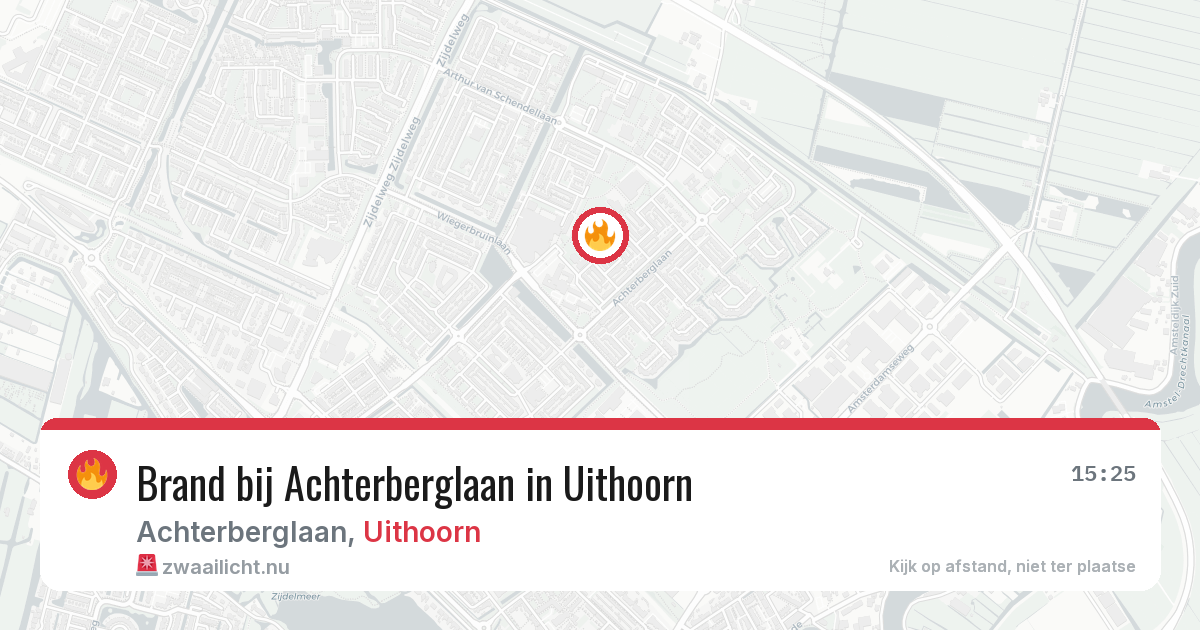 Brand bij Achterberglaan in Uithoorn — 10 jul 2026
