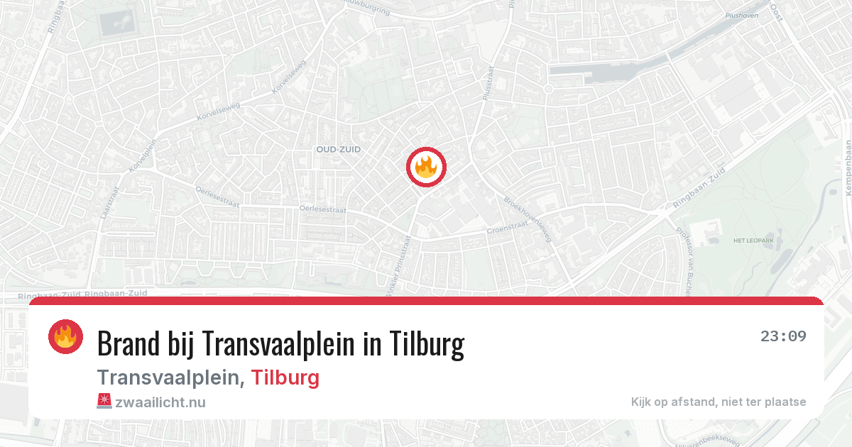 Brand bij Transvaalplein in Tilburg — 15 mei 2026