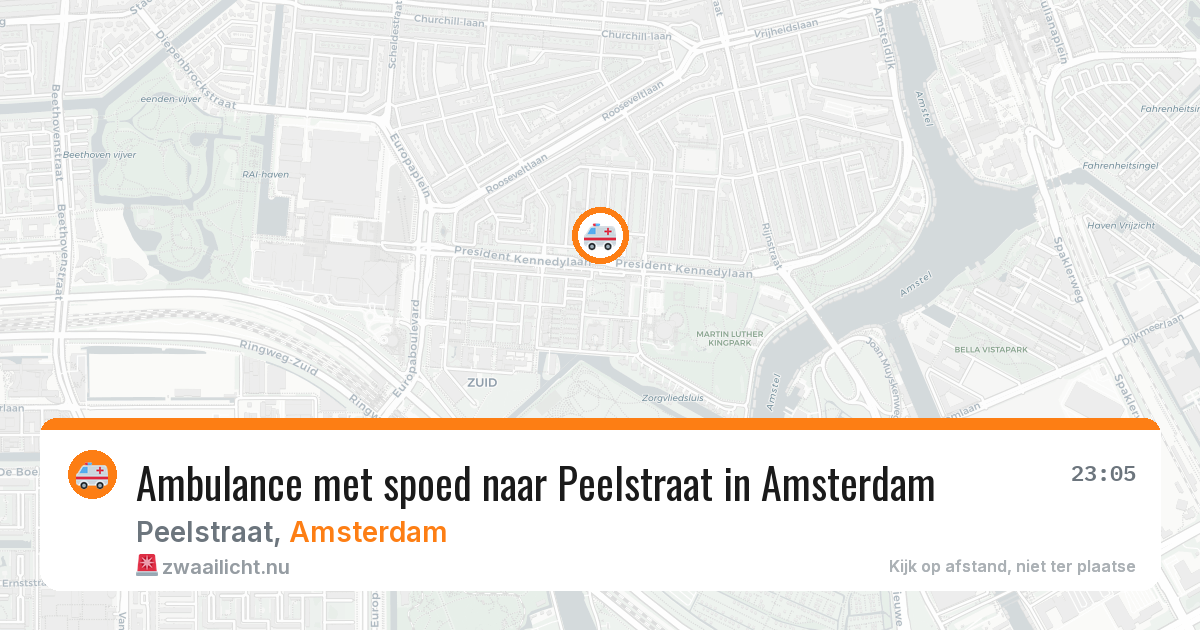 Ambulance met spoed naar Peelstraat in Amsterdam — 25 jul 2026