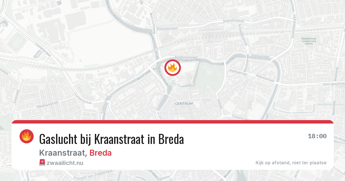 Gaslucht bij Kraanstraat in Breda — 14 jul 2026
