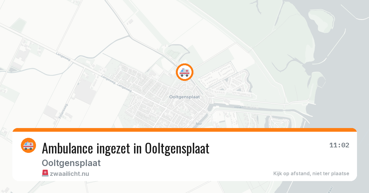 Ambulance ingezet in Ooltgensplaat — 24 mei 2026