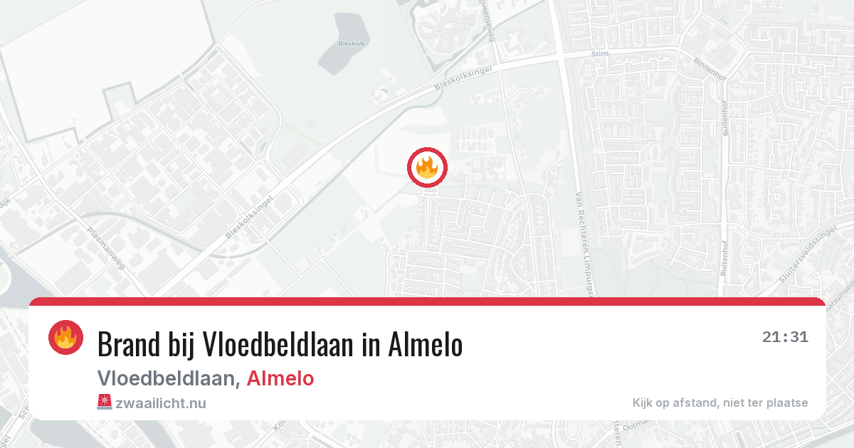 Brand bij Vloedbeldlaan in Almelo — 28 mei 2026