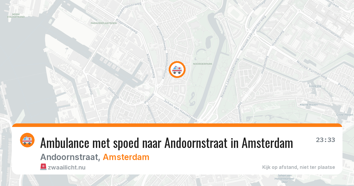 Ambulance met spoed naar Andoornstraat in Amsterdam — 15 mei 2026