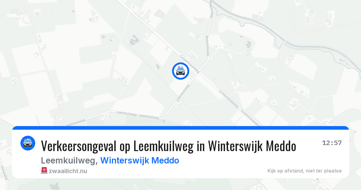 Verkeersongeval op Leemkuilweg in Winterswijk Meddo — 2 jul 2026