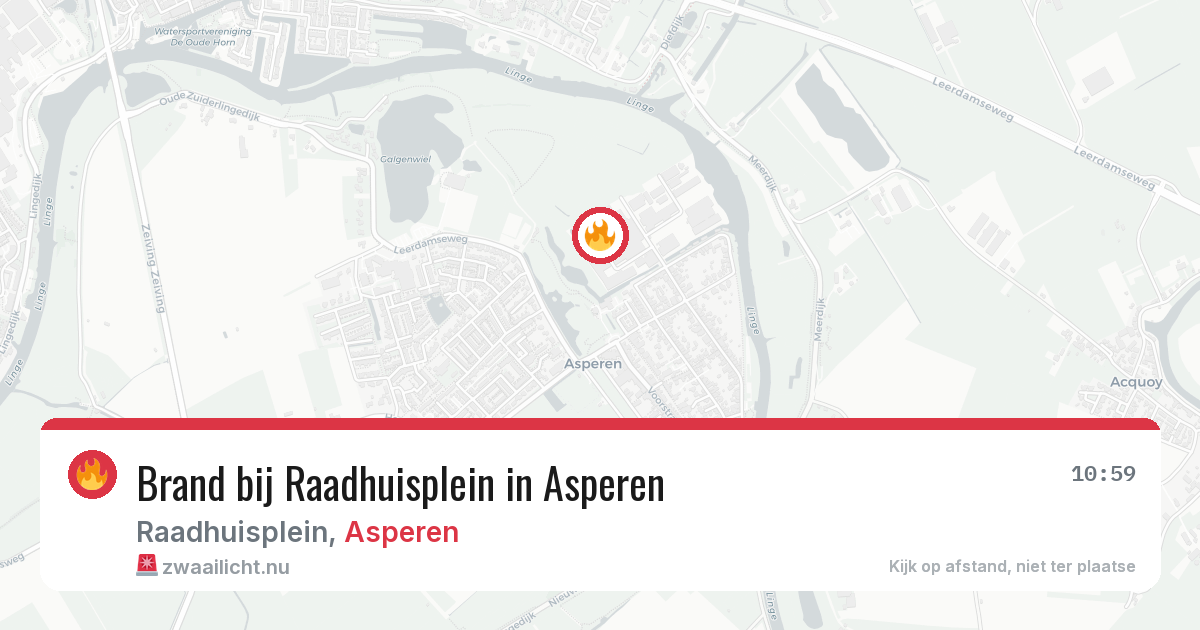 Brand bij Raadhuisplein in Asperen — 20 mei 2026