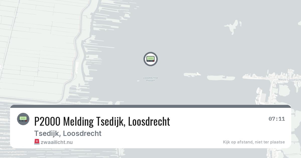 P2000 Melding Tsedijk, Loosdrecht — 20 jul 2026