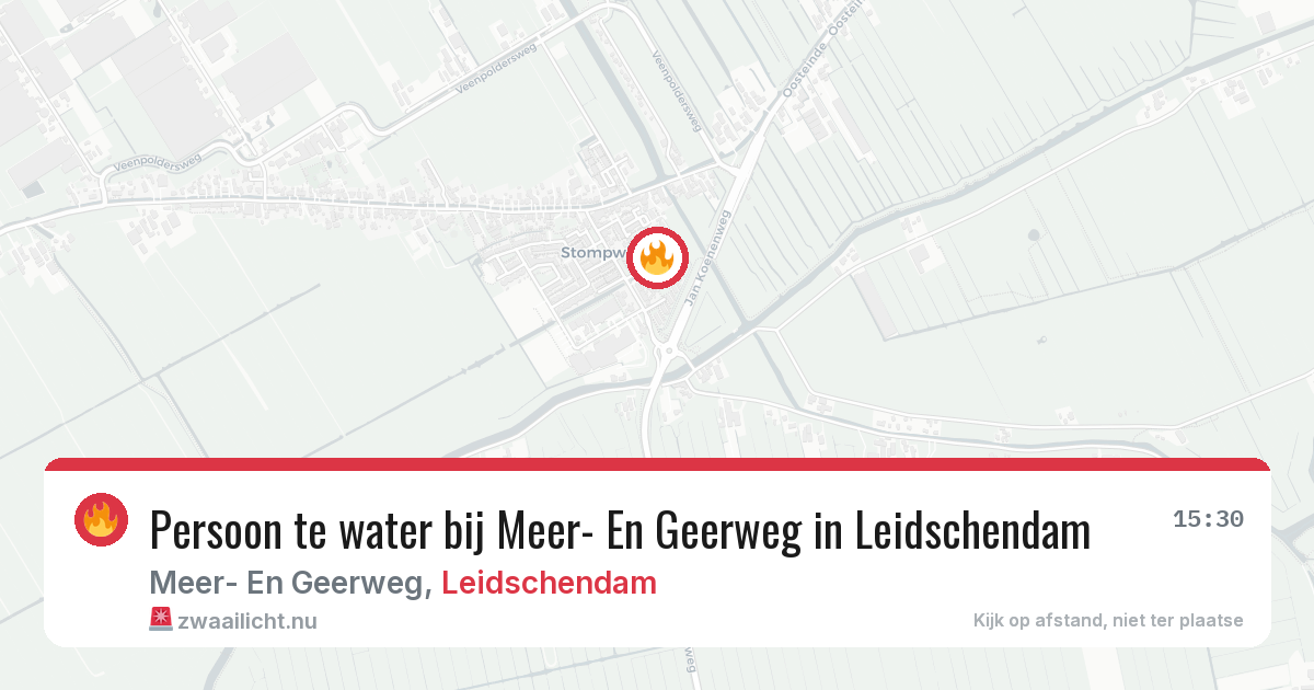 Persoon te water bij Meer- En Geerweg in Leidschendam — 18 jul 2026