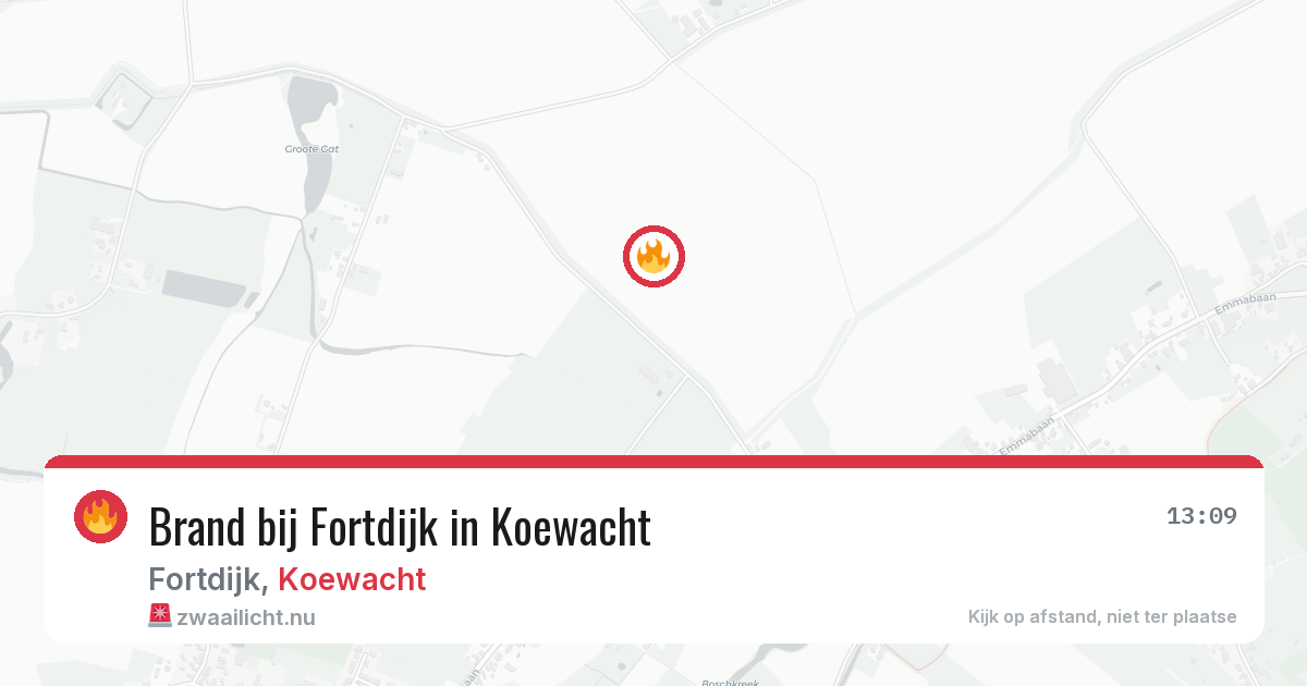 Brand bij Fortdijk in Koewacht — 24 mei 2026