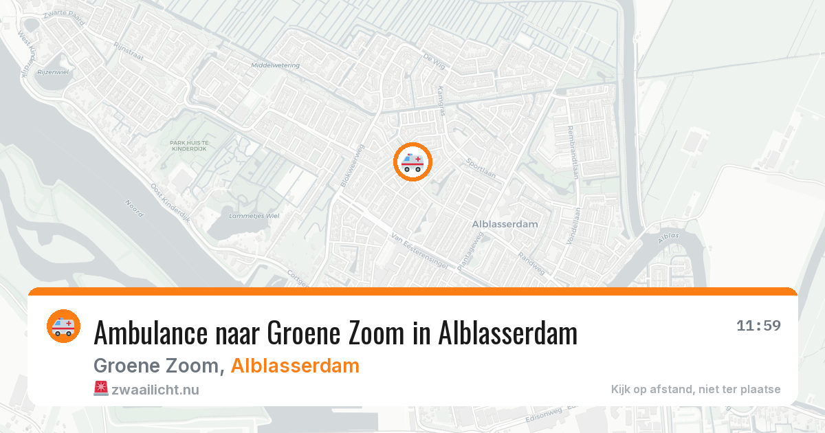 Ambulance naar Groene Zoom in Alblasserdam — 18 mrt 2026