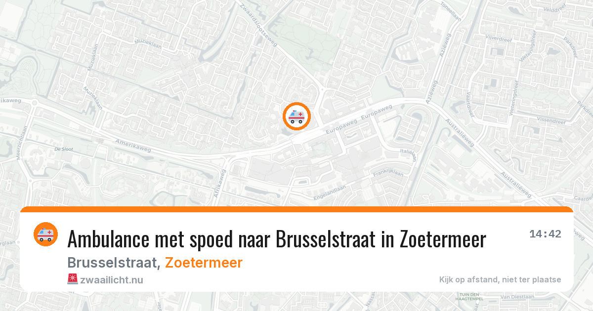 Ambulance met spoed naar Brusselstraat in Zoetermeer — 11 jul 2026