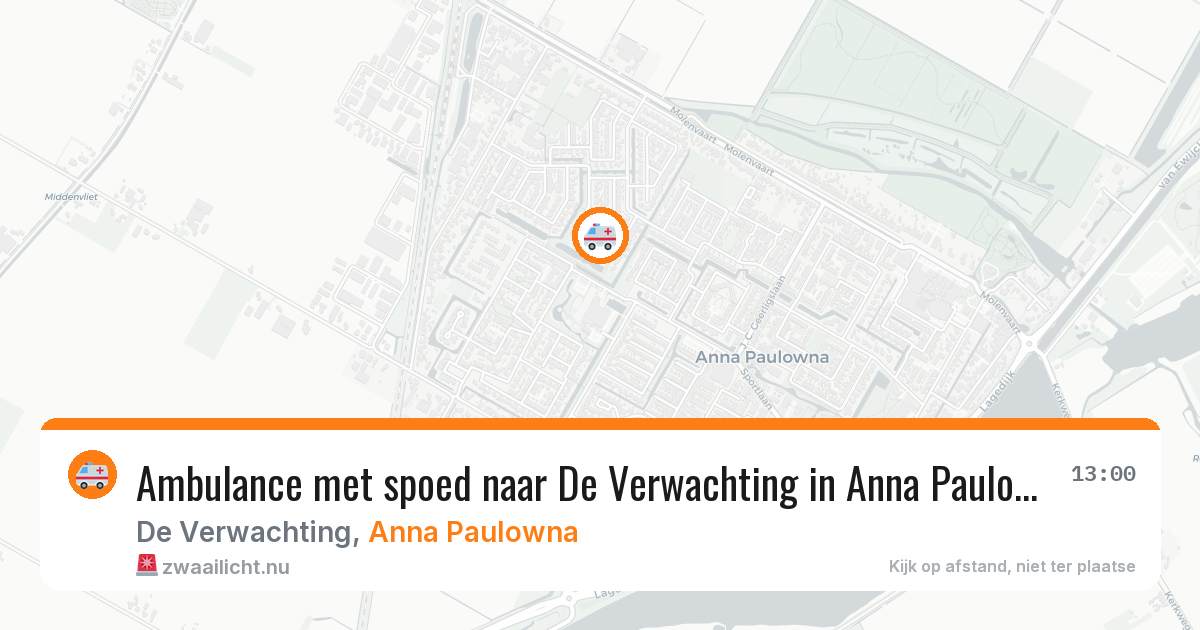 Ambulance met spoed naar De Verwachting in Anna Paulowna — 27 mei 2026