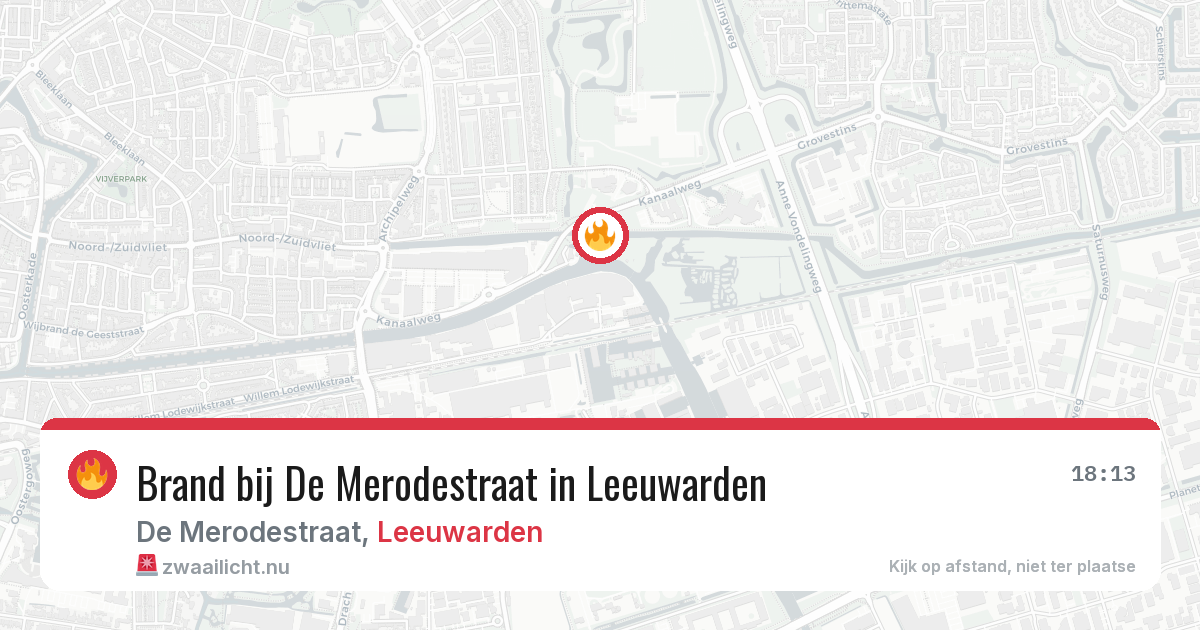 Brand bij De Merodestraat in Leeuwarden — 16 jul 2026
