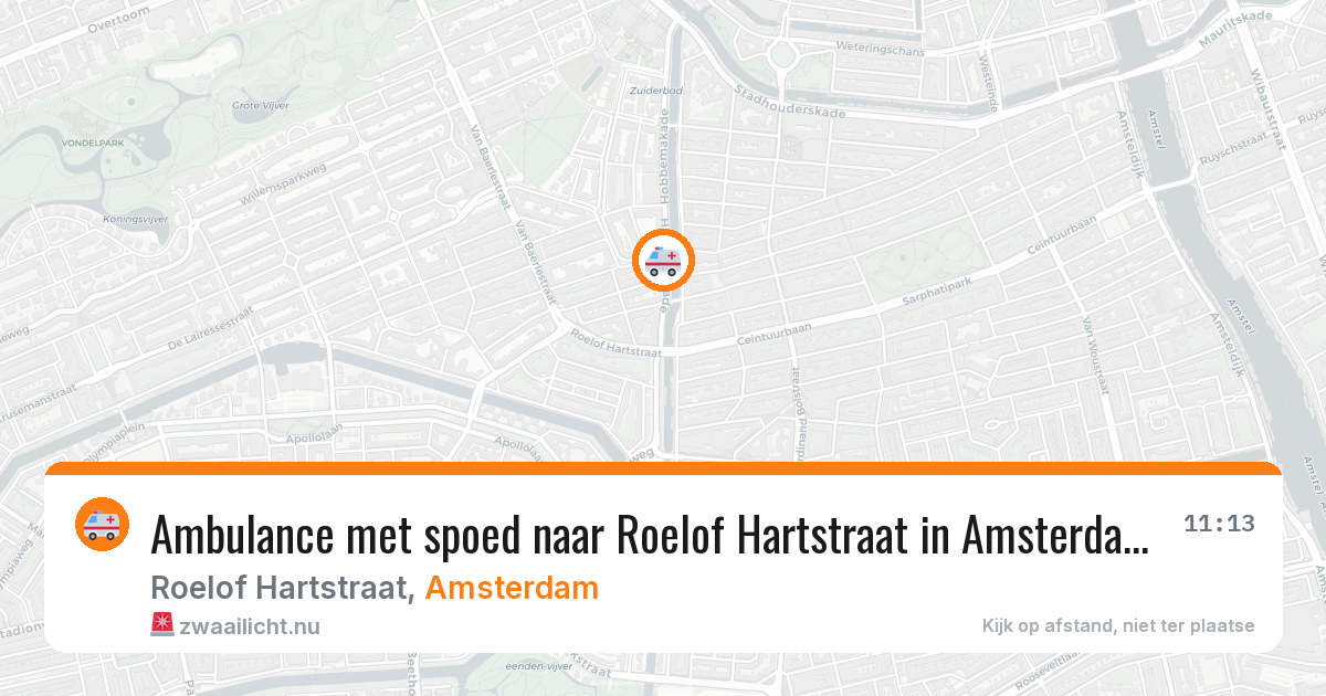 Ambulance met spoed naar Roelof Hartstraat in Amsterdam — 30 mrt 2026