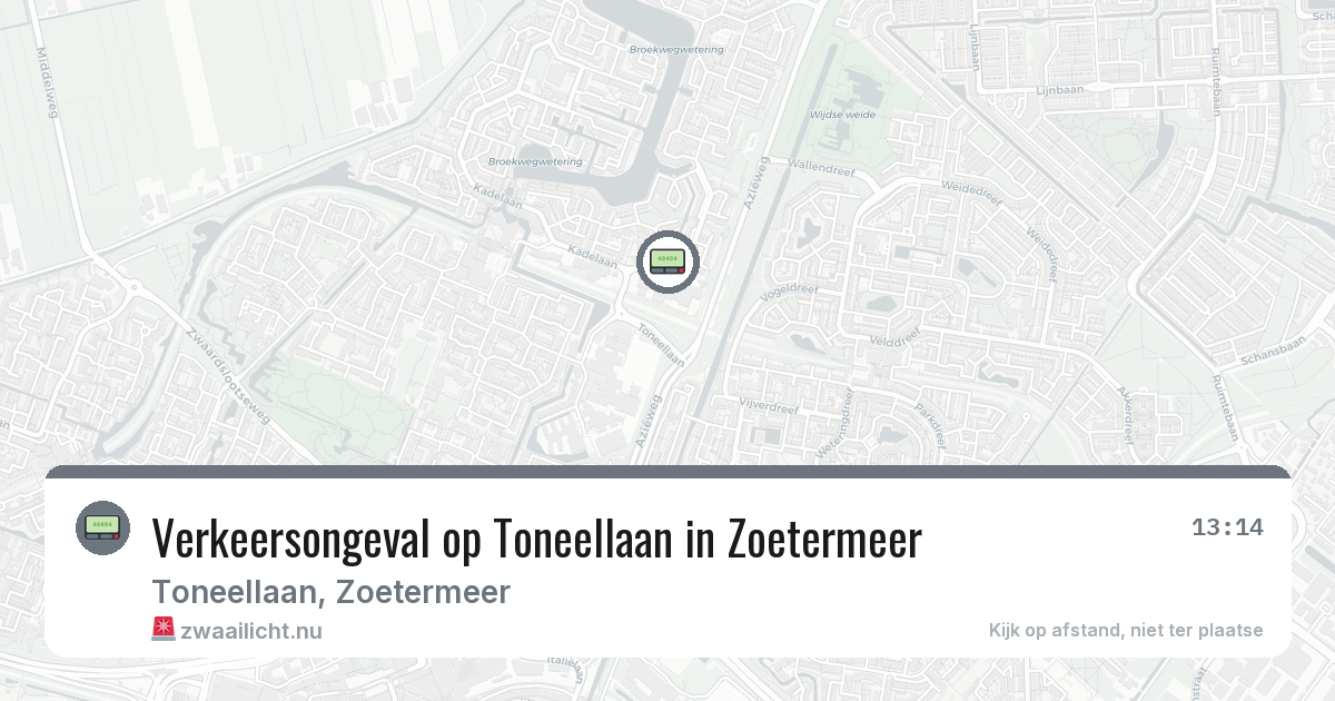 Verkeersongeval op Toneellaan in Zoetermeer — 26 feb 2026