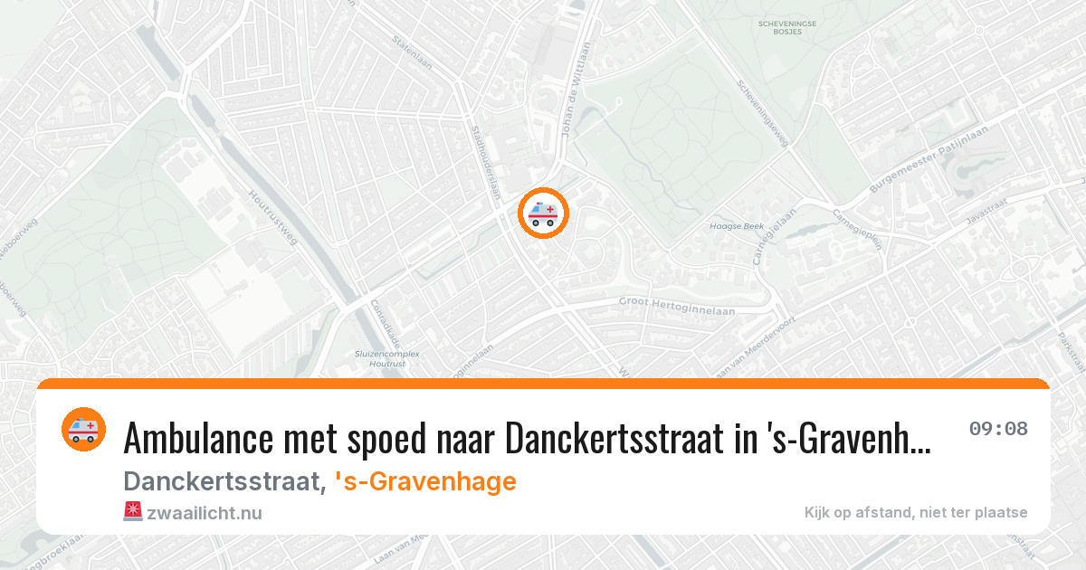 Ambulance met spoed naar Danckertsstraat in 's-Gravenhage — 8 jun 2026