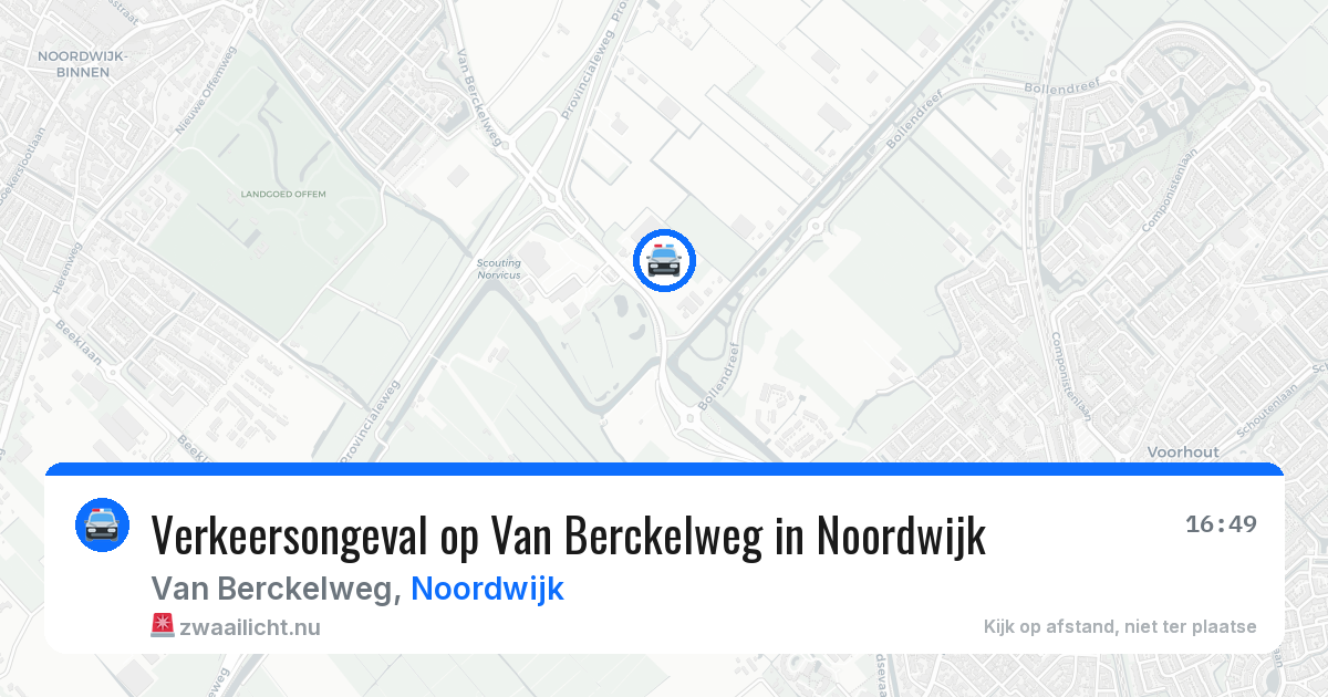 Verkeersongeval op Van Berckelweg in Noordwijk — 24 jul 2026