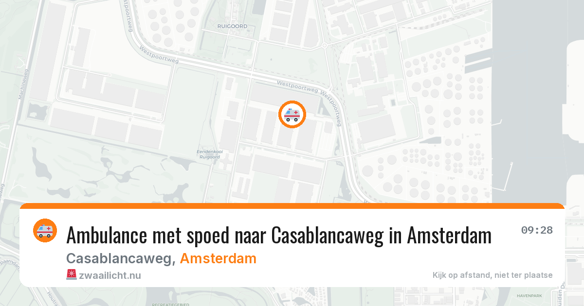 Ambulance met spoed naar Casablancaweg in Amsterdam — 9 jun 2026