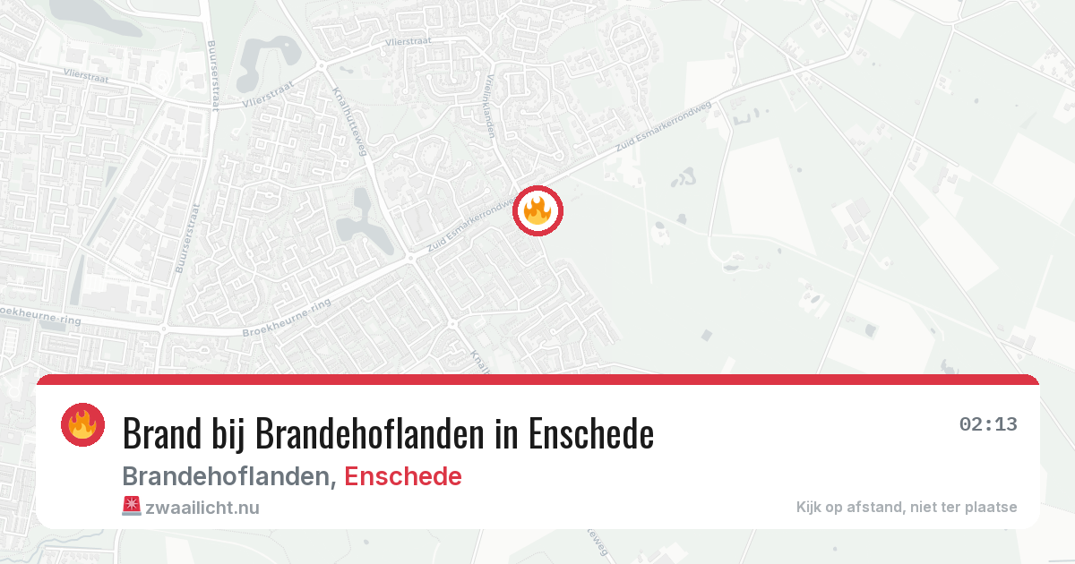 Brand bij Brandehoflanden in Enschede — 2 jun 2026