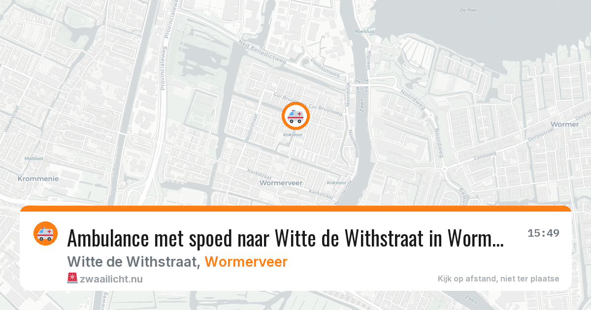 Ambulance met spoed naar Witte de Withstraat in Wormerveer — 26 jul 2026