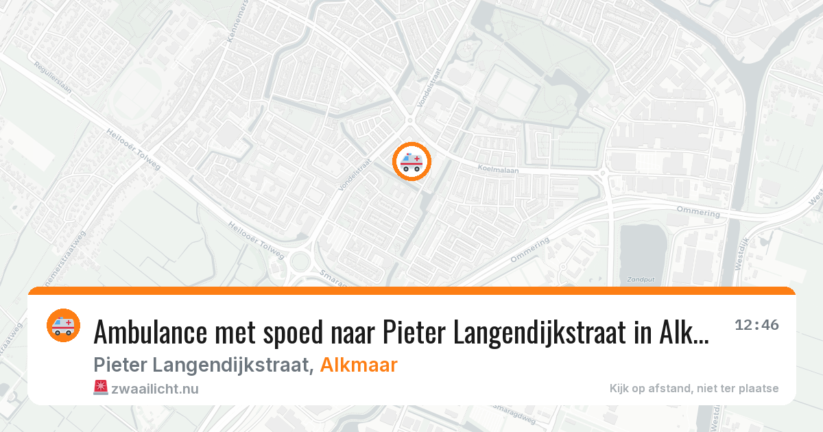 Ambulance met spoed naar Pieter Langendijkstraat in Alkmaar — 26 jul 2026