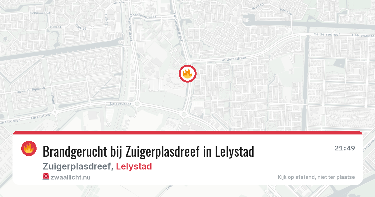 Brandgerucht bij Zuigerplasdreef in Lelystad — 24 jul 2026
