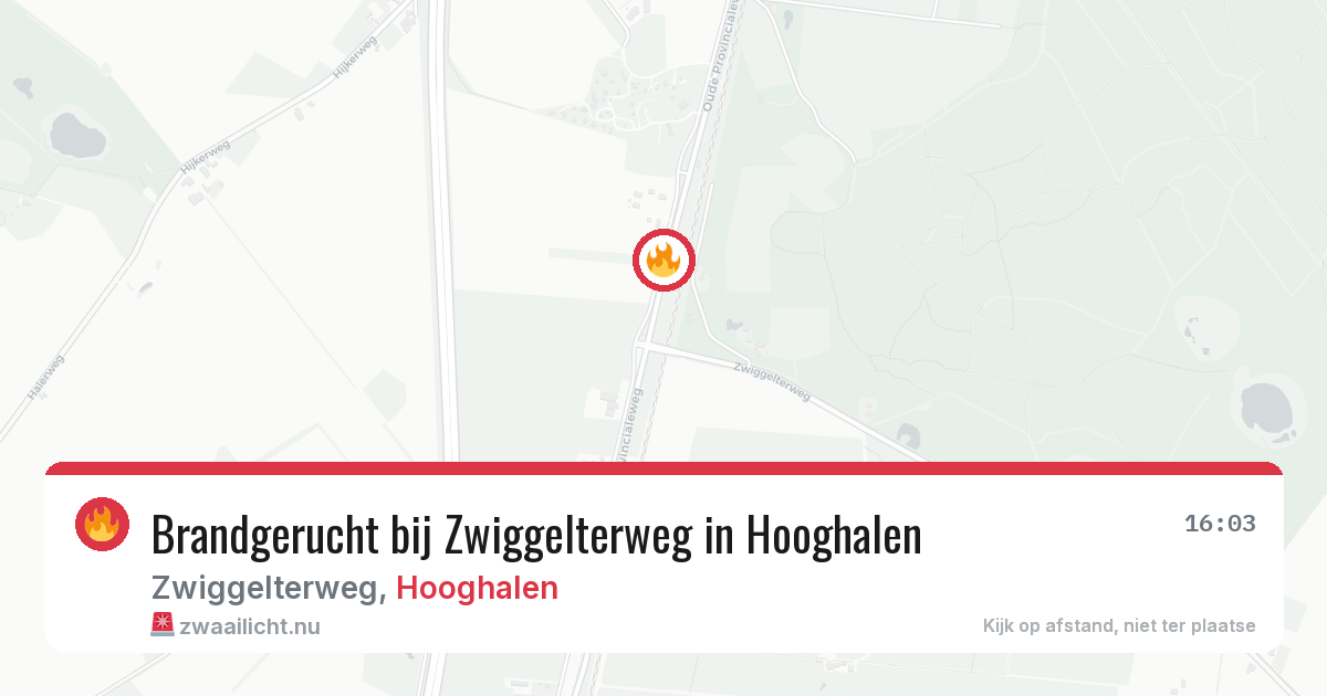 Brandgerucht bij Zwiggelterweg in Hooghalen — 18 jul 2026