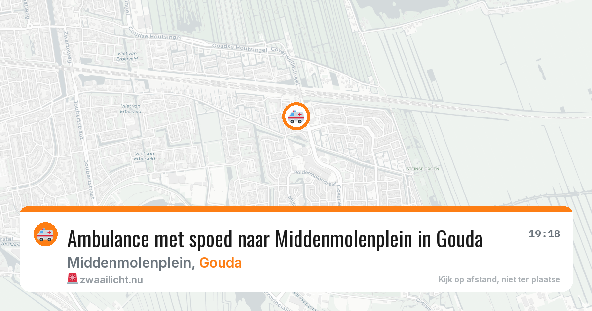 Ambulance met spoed naar Middenmolenplein in Gouda — 24 jan 2026