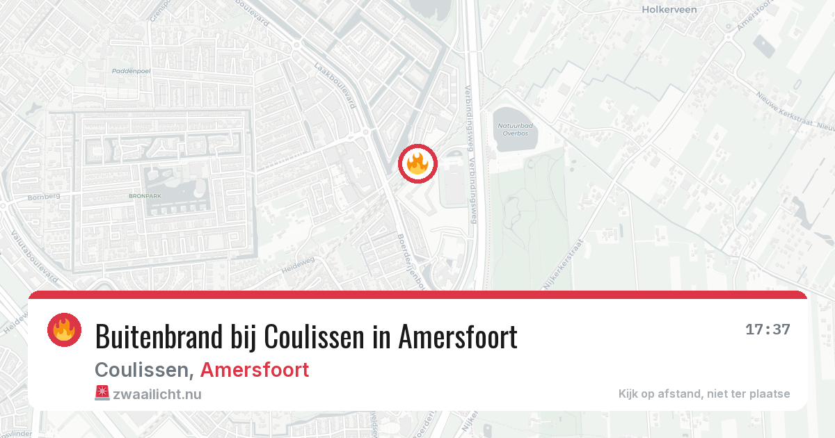 Buitenbrand bij Coulissen in Amersfoort — 1 jun 2026