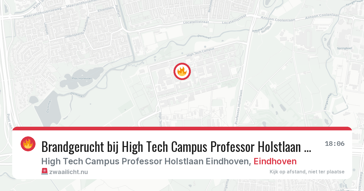 Brandgerucht bij High Tech Campus Professor Holstlaan Eindhoven in Eindhoven — 1 apr 2026
