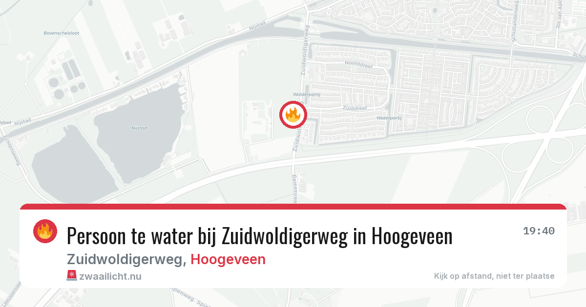 Persoon te water bij Zuidwoldigerweg in Hoogeveen — 1 jun 2026