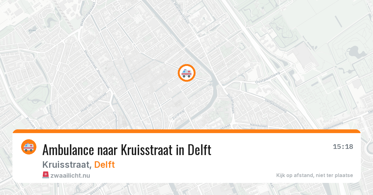Ambulance naar Kruisstraat in Delft — 18 mrt 2026