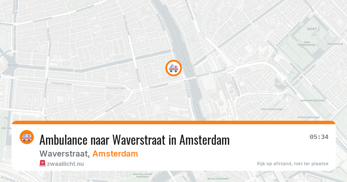 Ambulance naar Waverstraat in Amsterdam — 14 jul 2026