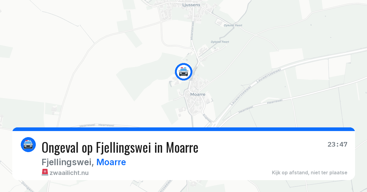 Ongeval op Fjellingswei in Moarre — 7 jul 2026